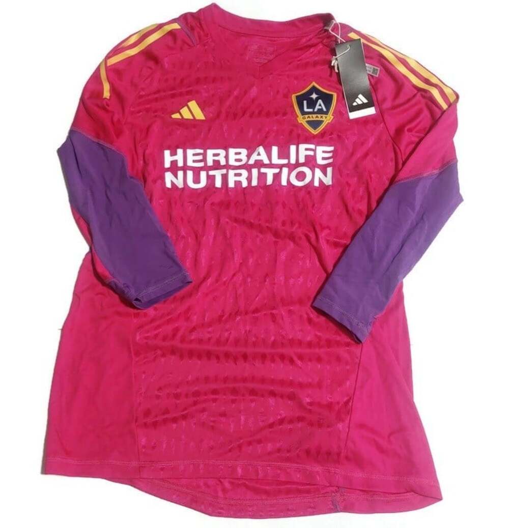 adidas LA Galaxy Goalkeeper Jersey Mens XL Long Sleeve Pink MLS Soccer HY7669